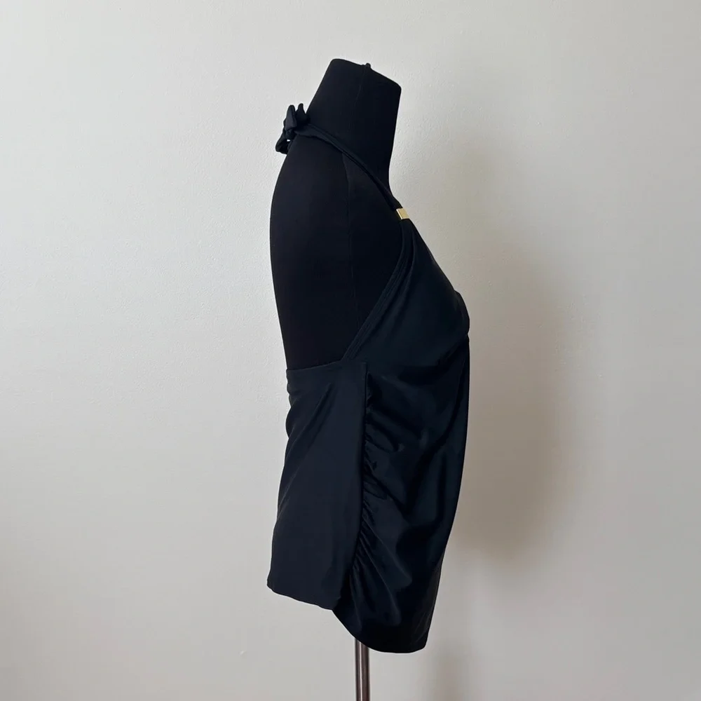 ❤️3/$15❤️ Liz Lange Maternity Black Halter Swim Top - Picture 8 of 14
